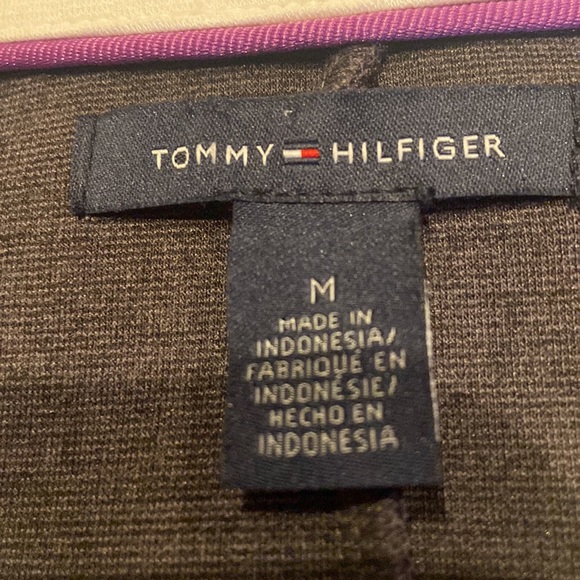 TOMMY HILFIGER Size M Gray Dress With White Trim - Picture 8 of 9